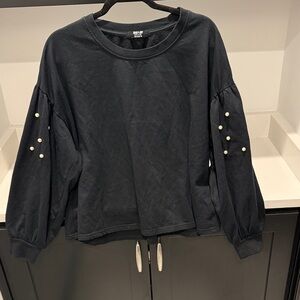 Jolie & Joy Black Pearl-Accent Sweatshirt. Size 2X